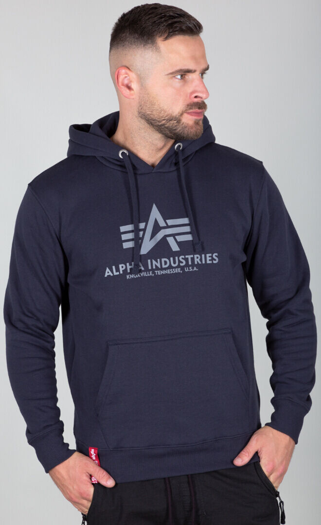 Alpha Industries Basic Reflective Hoodie  - Blue