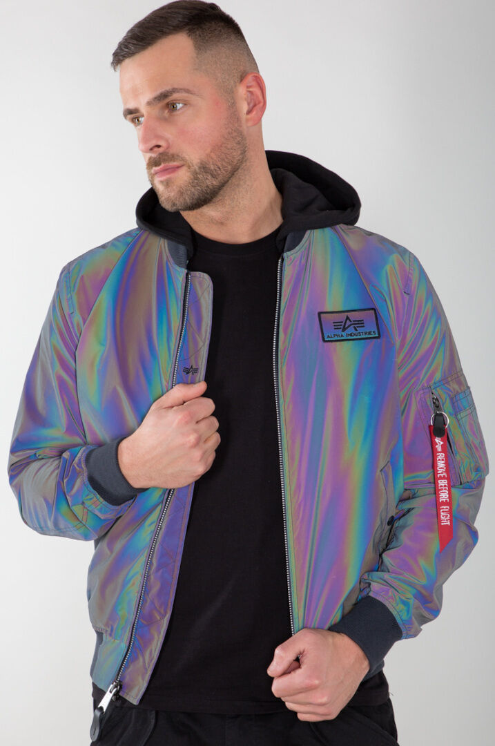 Alpha Industries Ma-1 Lw Hd Rainbow Reflective Jacket  - Grey