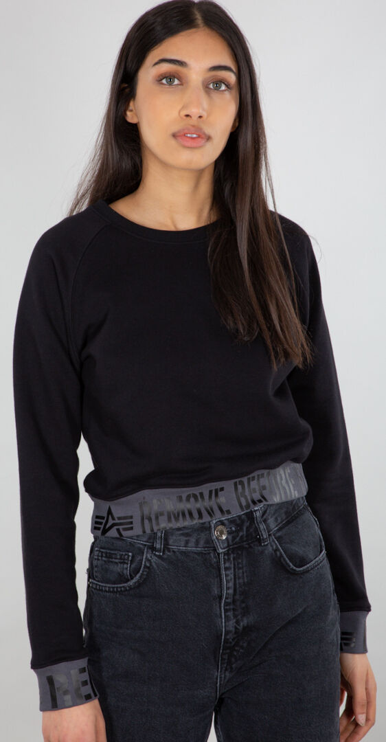 Alpha Industries Rbf Cropped Ladies Pullover  - Black Grey