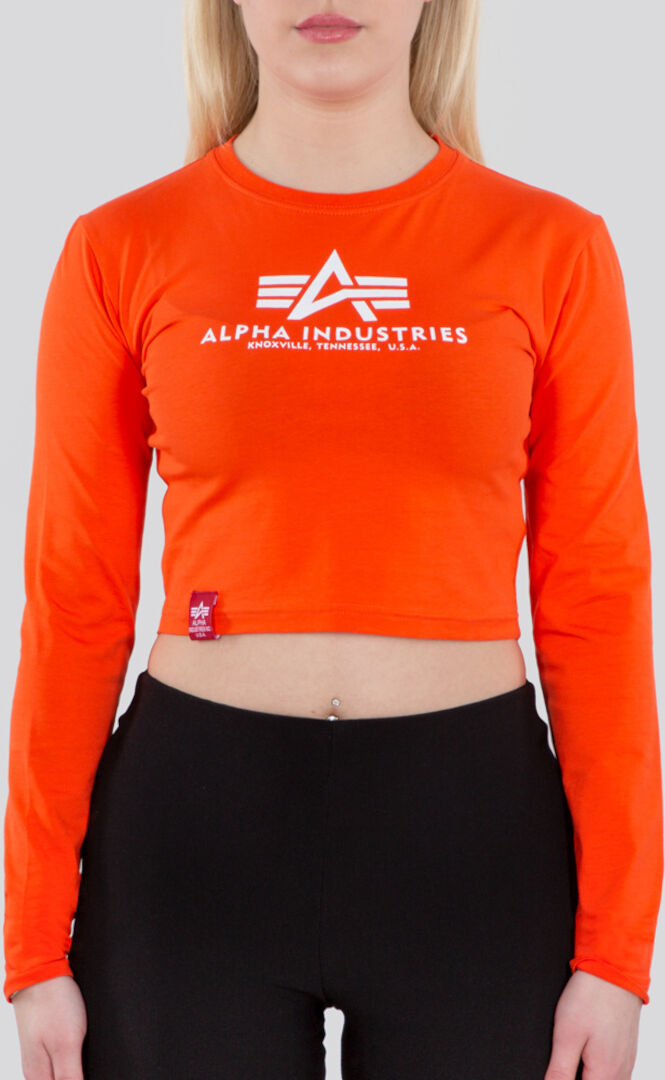 Alpha Industries Basic Cropped Ladies Longsleeve Shirt  - Orange