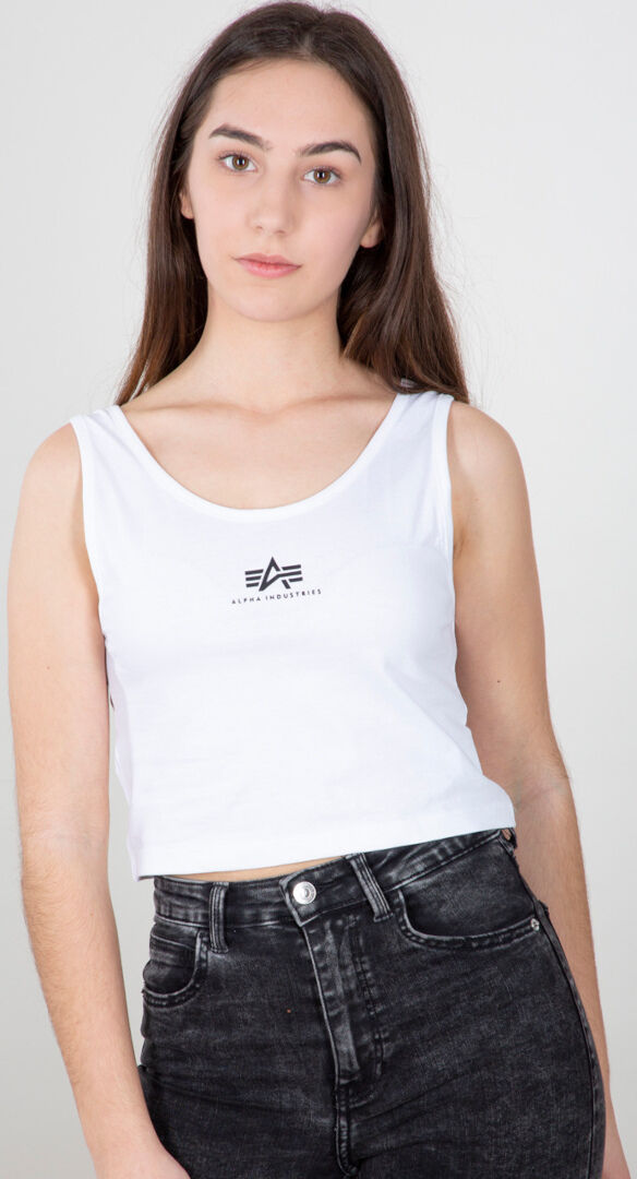 Alpha Industries Basic Crop Sl Ladies Tank Top  - White