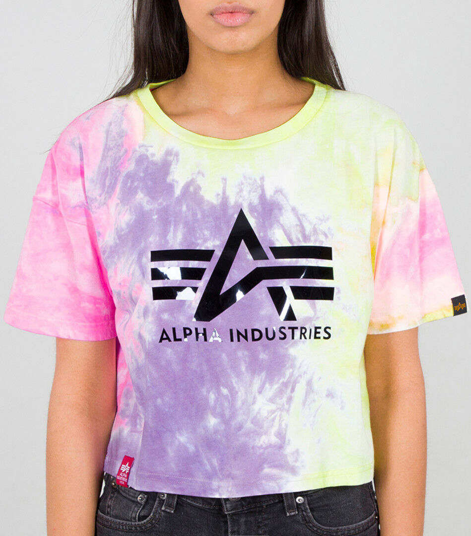 Alpha Industries Big A Batik Ladies T-Shirt  - Purple Yellow