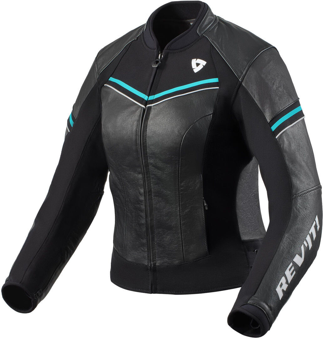 Revit Median Ladies Motorcycle Leather Jacket  - Black Blue