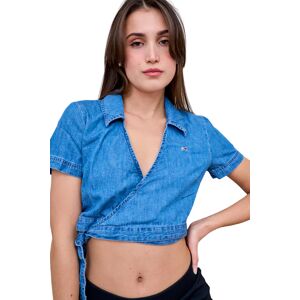 TOMMY HILFIGER Top Donna In Denim Art Dw0dw15202 P-E 23 Colore Denim Medium Misura A Scelta DENIM MEDIUM