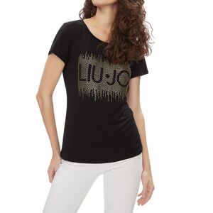 LIU JO T-Shirt Donna Art Va4154 Js360 NERO/STRASS BICOLOR