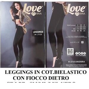 LOVE AND BRA Leggings Art 21129 Colore Nero Misura A Scelta NERO L XL