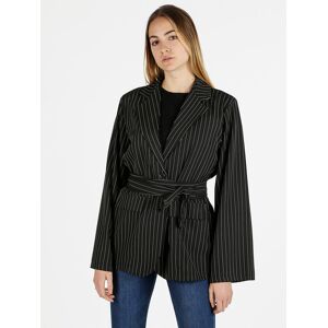 Solada Blazer donna gessato oversize con nastro Blazer donna Nero taglia Unica