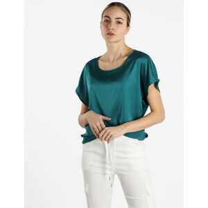 Sweet Blusa donna a maniche corte effetto raso Bluse donna Verde taglia XL