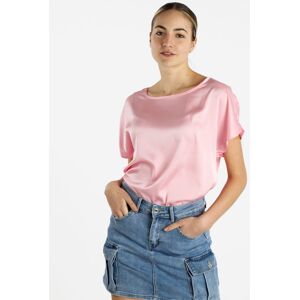 Sweet Blusa donna a maniche corte effetto raso Bluse donna Rosa taglia L