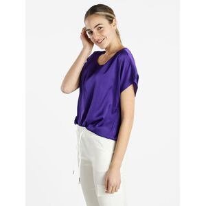 Sweet Blusa donna a maniche corte effetto raso Bluse donna Viola taglia XL