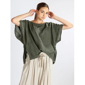 Solada Blusa donna in lino con maniche a pipistrello Bluse donna Verde taglia Unica