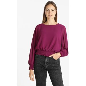 Melitea Blusa donna in voilè con maniche a pipistrello Bluse donna Viola taglia Unica