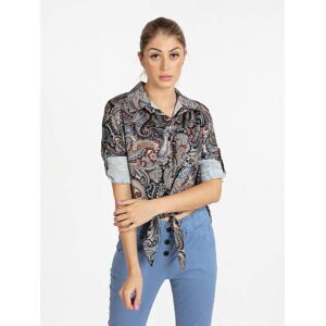 Solada Camicia donna manica lunga con nodo Bluse donna Marrone taglia Unica