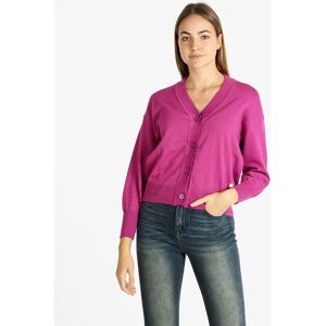 Griffai Cardigan donna oversize lurex con bottoni Cardigan donna Fucsia taglia S