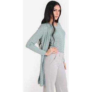 Coveri Cardigan lungo aperto a righe sottili Cardigan donna Blu taglia M