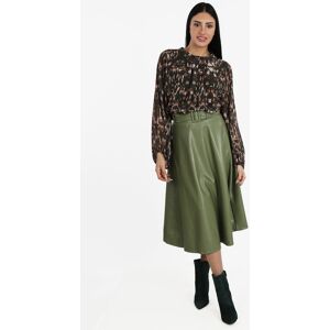 Sweet Gonna midi in ecopelle con cintura Gonne Lunghe donna Verde taglia L