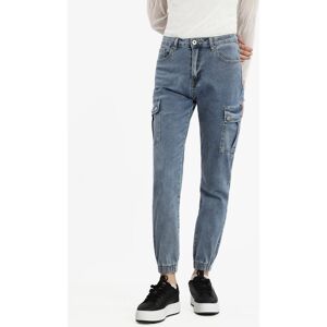 Sexy Sense Jeans cargo da donna con tasconi e polsini Jeans Slim fit donna Jeans taglia XS