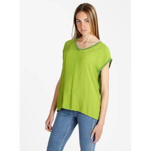 Solada Maglia donna con glitter T-Shirt Manica Corta donna Verde taglia Unica