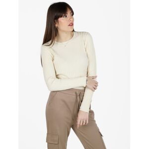 Solada Maglia girocollo a coste da donna Pullover donna Beige taglia Unica