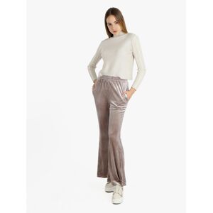 Sweet Pantaloni a zampa da donna in velluto Pantaloni Casual donna Beige taglia M