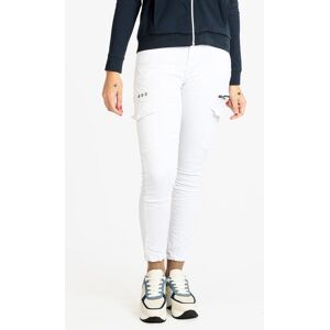 Water Jeans Pantaloni donna effetto stropicciato Pantaloni Casual donna Bianco taglia L