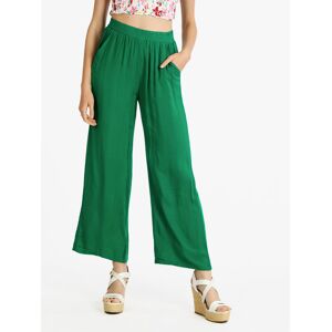 Sweet Pantaloni donna misto lino a gamba larga Pantaloni Casual donna Verde taglia M