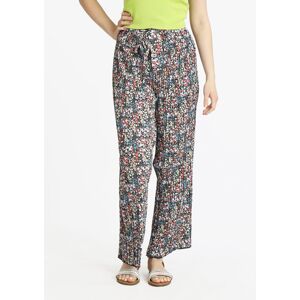 Airisa Pantaloni leggeri donna a fiori con cintura Pantaloni Casual donna Nero taglia X/2XL