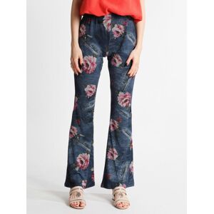 Gladys Pantaloni morbidi a zampa con stampa fiori Pantaloni Casual donna Blu taglia S/M