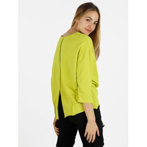 Wendy Trendy T-shirt donna a manica lunga con spacco dietro T-Shirt Manica Lunga donna Verde taglia Unica