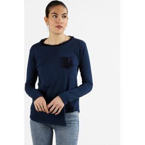 Daystar T-shirt donna a maniche lunghe con taschino T-Shirt Manica Lunga donna Blu taglia Unica