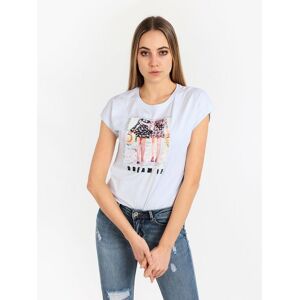 Monte Cervino T-shirt donna con disegno e strass T-Shirt Manica Corta donna Bianco taglia S/M