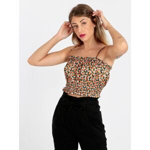 Solada Top cropped fiorato Tops donna Nero taglia Unica