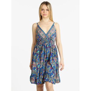 Bohoo Fashion Vestitino donna in seta a fantasia Vestiti donna Blu taglia Unica