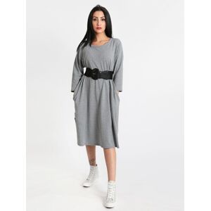 158c Vestito lungo in cotone Vestiti donna Grigio taglia Unica