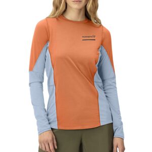 Norrona Senja Equaliser Lightweight Ws - maglia a maniche lunghe - donna Orange/Light Blue S