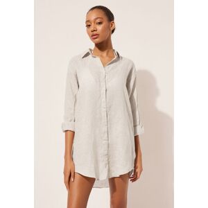 Calzedonia Abito Camicia in Lino Donna Naturale M