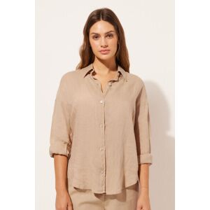 Calzedonia Camicia Corta in Lino Donna Naturale M