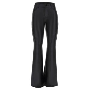 Freddy Pantaloni coated super flare con cuciture decorative Nero Donna Medium