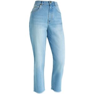 Freddy Jeans straight vita alta con fondo raw in denim slavato Clear Jeans-Yellow Seams Donna Large