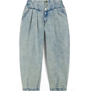 Freddy Jeans vestibilità balloon con vita strutturata e risvolto sul fondo Denim Bleach Blue Seams Donna Extra Large