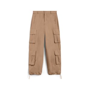 Freddy Pantaloni cargo baggy fit in popeline con quattro tasconi Warm Taupe Donna Large