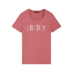 Freddy T-shirt regular fit con stampa  in oro e strass Mauvewood Donna Extra Small