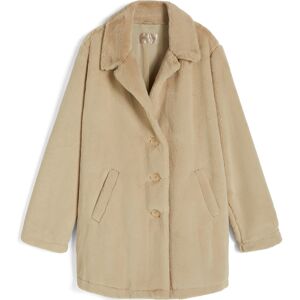 Freddy Cappotto monopetto con bottoni in pelliccia sintetica Irish Cream Donna Extra Large