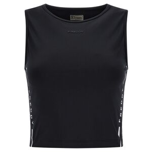 Freddy Top corto con stampa a contrasto sui fianchi Nero Donna Extra Large