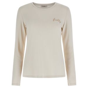 Freddy T-shirt manica lunga in jersey viscosa con logo lurex White Sand Donna Large