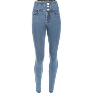 Freddy Pantaloni N.O.W.® skinny a vita alta in jersey denim Light Blue-Seams On Tone Donna Xxs