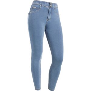 Freddy Pantaloni N.O.W.® skinny a vita media in jersey denim Denim Light Blue-Blue Seams Donna Extra Large