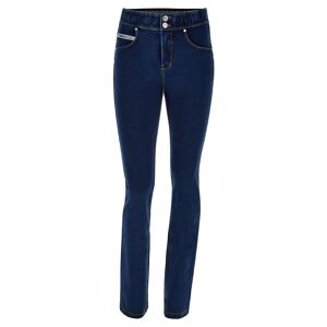 Freddy N.O.W.® Pants pantalone slim fit effetto denim fondo dritto Dark Jeans-Yellow Seam Donna Small