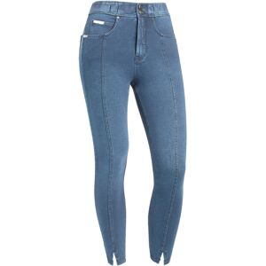 Freddy Pantaloni N.O.W.® jersey denim vita alta e spacchi sul fondo Denim Blu Medio-Blue Seams Donna Xx Large