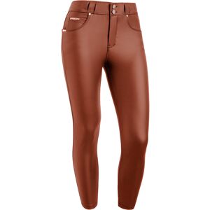 Freddy Pantaloni N.O.W.® superskinny vita media in similpelle eco Rustic Brown Donna Extra Small